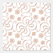 Elegante schicke Rose Gold Floral Damask Muster Li Tapete (Vorderseite)