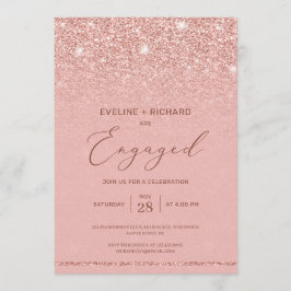 Elegante schicke Rose Gold Glitzer Glitzern Verlob Einladung