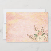 Elegante schicke Rose Marmorflora Einladung zur Ho (Rückseite)