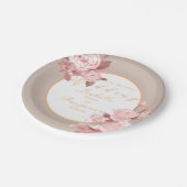 Elegante schicke Rose Wedding White Pappteller (Schrägansicht)