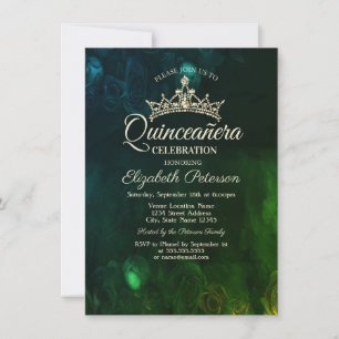 Elegante Schicke Rosen Gotische Quinceañera Einladung