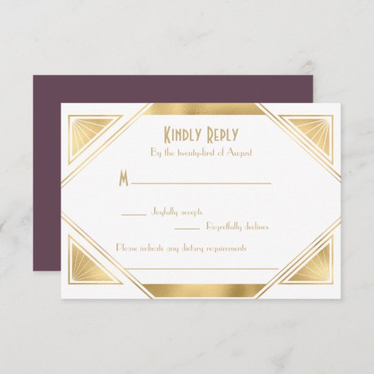 Elegante schicke RSVP-Karte RSVP Karte (Vorne/Hinten)