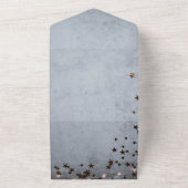 Elegante schicke, rustikale, graue Sterne Lichter  All In One Einladung (Außenbereich)