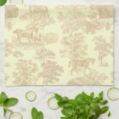 Elegante schicke Rustikale Pferde Frische Creme Geschirrtuch (Gefaltet)
