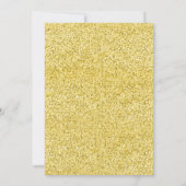 Elegante, schicke Schwarz-Gold-Glitzer-Script-Hoch Einladung (Rückseite)