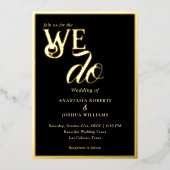 Elegante schicke Schwarz-Gold-Typografie machen wi Folieneinladung (Vorderseite)