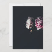 Elegante schicke schwarz-romantische Rose Hochzeit Einladung (Rückseite)