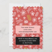 Elegante schicke, schwarz-rosa blumengeschmückte H Einladung (Rückseite)