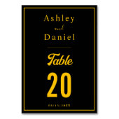Elegante schicke Schwarz und Gold Moderne Luxushoc Tischnummer (Rückseite)
