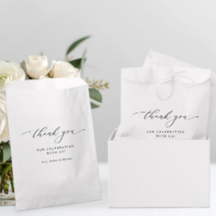 Elegante, schicke Schwarz & Weiß Hochzeit Geschenktütchen