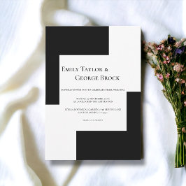 Elegante, schicke Schwarz-Weiß-Moderne einfache Ho Einladung