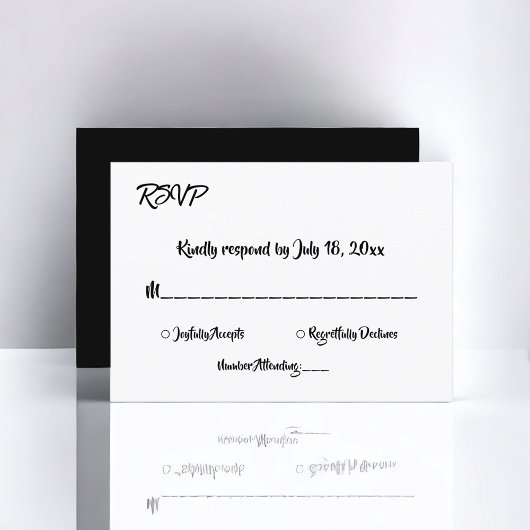 Elegante, schicke Schwarz-Weiß-Moderne einfache Ho RSVP Karte