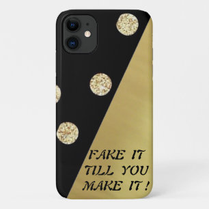 Elegante schicke, schwarze Gold Punkte Motivierend Case-Mate iPhone Hülle