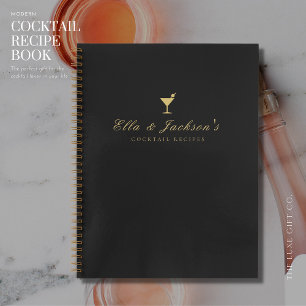 Elegante schicke schwarze Paare Blank Cocktail Rez Notizblock