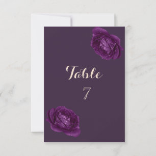 Elegante Schicke Violette Rosen Tischkarte Einladung