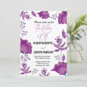 Elegante schicke Wasserfarbe Lila Royal Wedding Ca Einladung (Stehend Vorderseite)