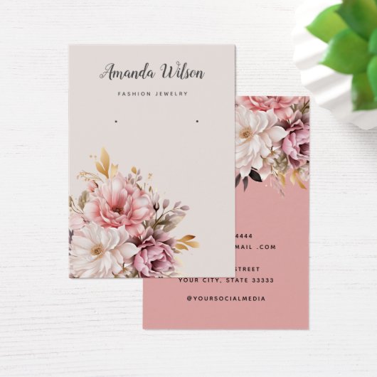 Elegante schicke Watercolor Boho Ohrring-Grafikkar (Schreibtisch)