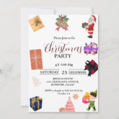 Elegante & schicke Weihnachten Party Einladung (Vorderseite)