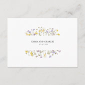 Elegante schicke Wildblume Hochzeitsunterkunft Begleitkarte (Rückseite)