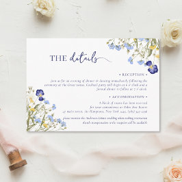 Elegante schicke Wildblume Hochzeitsunterkunft Begleitkarte