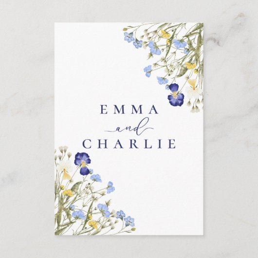 Elegante schicke Wildblume Hochzeitsunterkunft Begleitkarte (Rückseite)