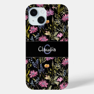 Elegante, schicke Wildblumen mit Monogramm Case-Mate iPhone Hülle