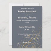 ELEGANTE SCHIFFE UND GOLD GOLD LEAF WEDD EINLADUNG (Vorderseite)