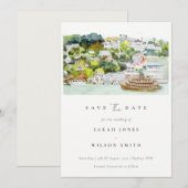 Elegante Schifffahrtsgesellschaft Luganersee Save The Date (Vorne/Hinten)