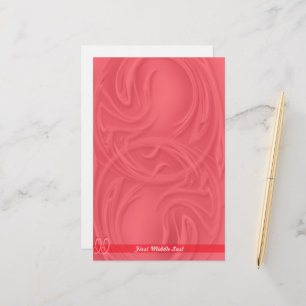 Elegante Schlaganfälle über Rot Abstrakt Personali Briefpapier