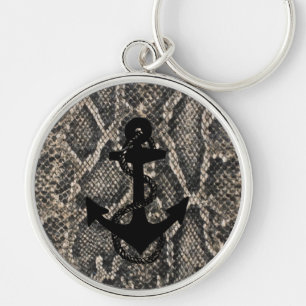 elegante Schlangenhaut nautischer ANCHOR + ROPE   Schlüsselanhänger