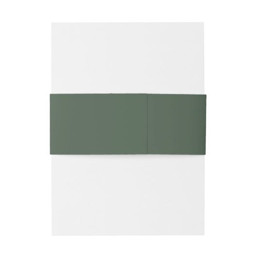 Elegante, schlanke, dunkelgrüne Monogramm-Hochzeit Einladungsbanderole (Rückseitenbeispiel)