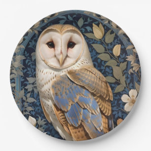 Elegante Schleiereule William Morris inspirierte B Pappteller