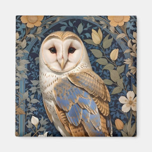 Elegante Schleiereule - William Morris inspirierte Magnet