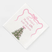 Elegante Schleife Weihnachtsbaum Party Serviette (Ecke)