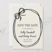 Elegante Schleifen-Hochzeit Save The Date (Vorderseite)