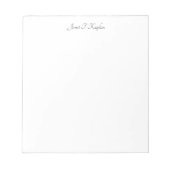 Elegante Schlichte Berufliche Handschrift Notizblock (Vorderseite)