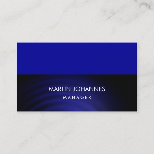 Elegante Schlichte Blue Color Business Card Visitenkarte (Vorderseite)