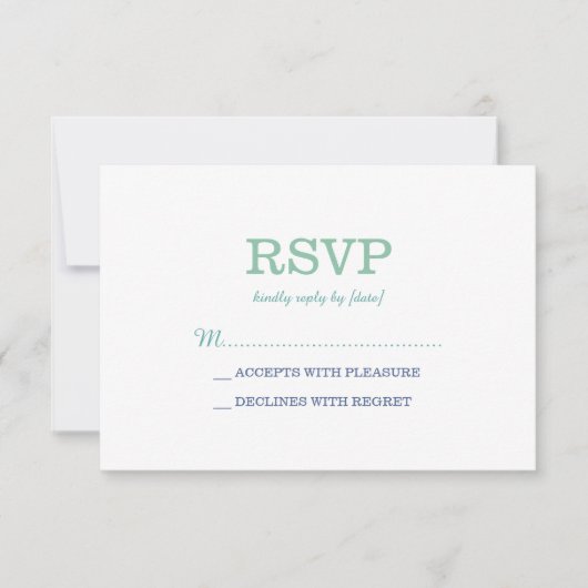 Elegante Schlichte Foam UAWG RSVP Karte (Vorderseite)