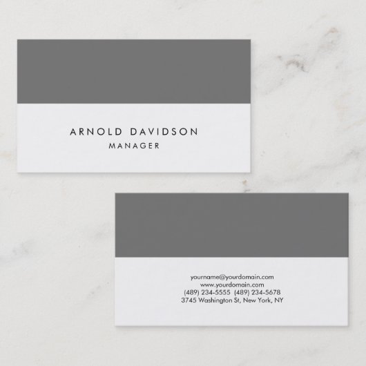 Elegante Schlichte, graue Streifen Beruflich Visitenkarte (Vorne/Hinten)