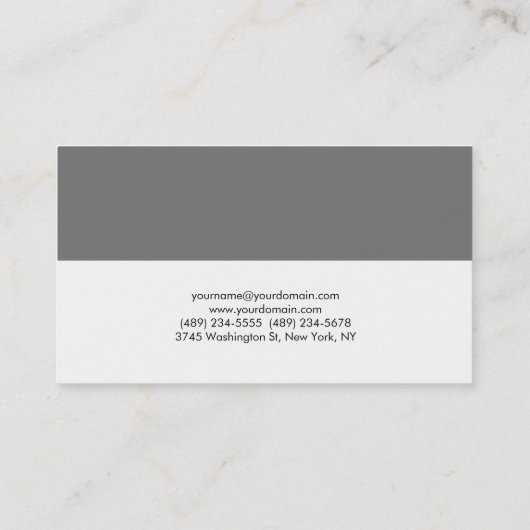 Elegante Schlichte, graue Streifen Beruflich Visitenkarte (Rückseite)