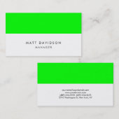 Elegante Schlichte, grüne Streifen Beruflich Visitenkarte (Vorne/Hinten)