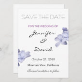Elegante Schlichte Hochzeitsblumen Moderne Save th Save The Date (Vorne/Hinten)