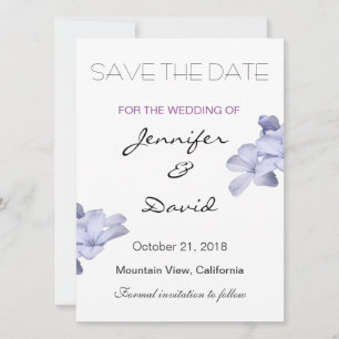 Elegante Schlichte Hochzeitsblumen Moderne Save th Save The Date