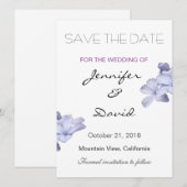 Elegante Schlichte Hochzeitsblumen Moderne Save th The Date (Vorne/Hinten)