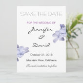 Elegante Schlichte Hochzeitsblumen Moderne Save th The Date (Stehend Vorderseite)