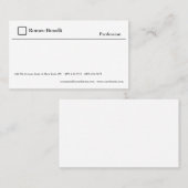 Elegante Schlichte Minimalistische Weiß Moderne Visitenkarte (Vorne/Hinten)