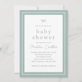 Elegante, schlichte, neutrale Babydusche Einladung (Vorderseite)