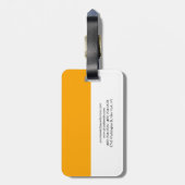 Elegante, Schlichte, orange weiße Streifen Berufli Gepäckanhänger (Rückseite vertikal)