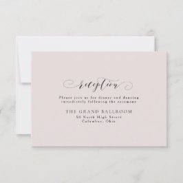 Elegante, schlichte Rosa-Empfang-Karte Einladung