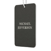 Elegante Schlichte Schwarz-weiße Personalisierte A Autolufterfrischer (Links)